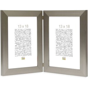 Deknudt S41VD1 Doppelrahmen silber zwei Fotos 15 x 20...