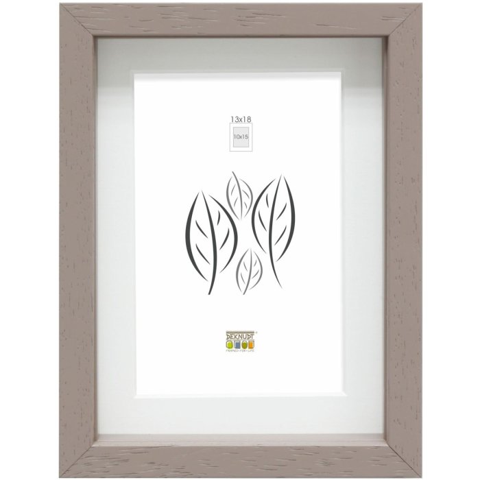 Bilderrahmen mit Passepartout taupe Holz 24,0 x30,0 cm;18,0 x24,0 cm S223K