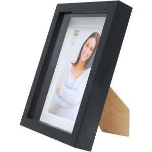 Bilderrahmen mit Passepartout schwarz Holz 24,0 x30,0 cm;18,0 x24,0 cm S223K