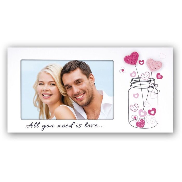 ZEP Fotorahmen Vera 10x15 cm Querformat Holzrahmen mit 3D Blumen