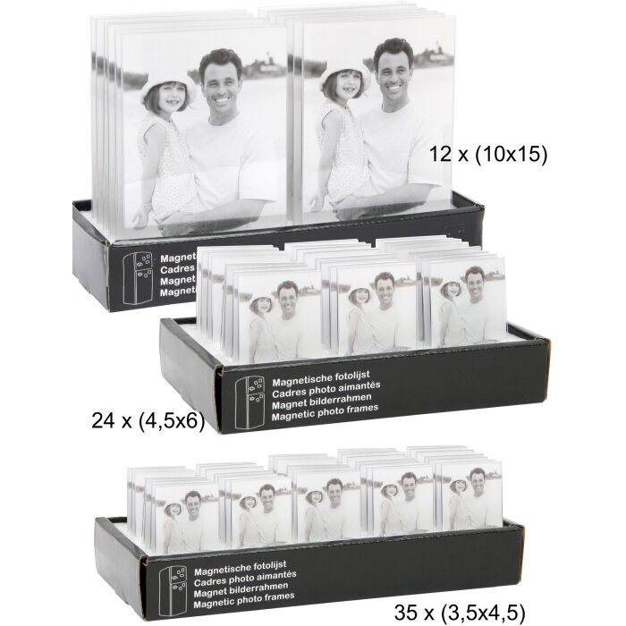 Rama foto magnetică din acrilic transparent, 3 dimensiuni până la 10x15 cm