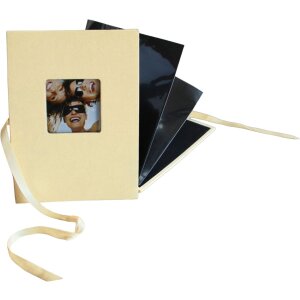 Album foto Walther Leporello Fun - 12 fotografii 10x15 cm și 13x18 cm, cu legătură decorativă și copertă neagră