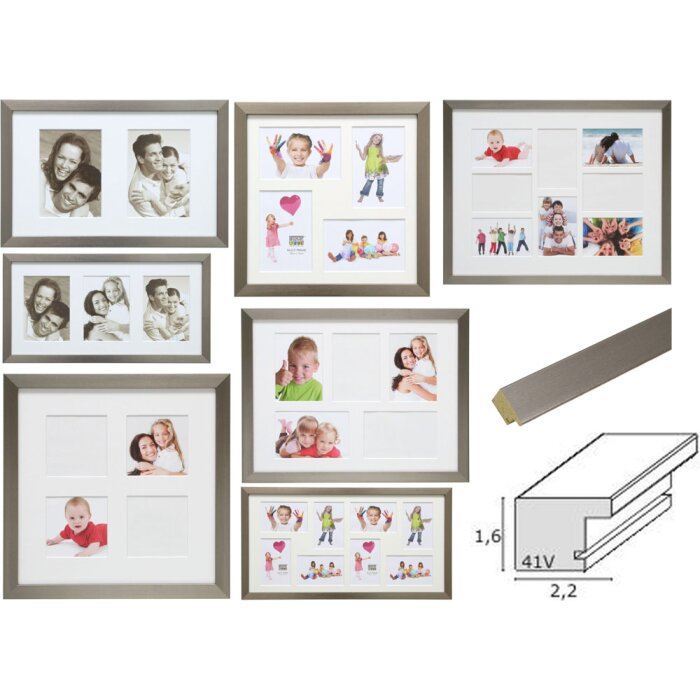 Rama foto cu pasepartout argint, plastic S41VD1P