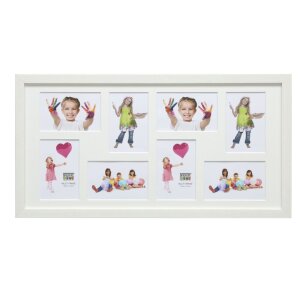 Rama foto albă din plastic S41VF1P, pentru 4-8 fotografii 10x15 cm