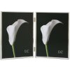 Rama foto dublă din metal, argintiu, pentru 2 imagini 10x15 cm sau 13x18 cm