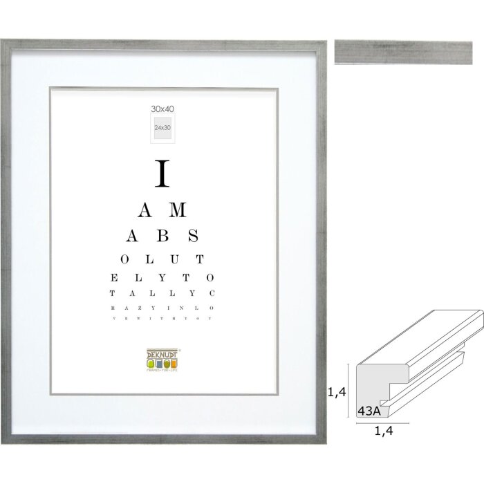 Ramă foto Deknudt Silber Holz S43AD1 – lemn nobil, finisaj argintiu antic