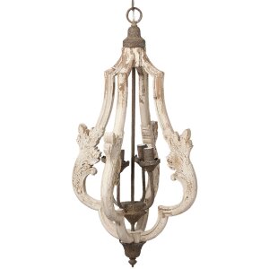 Clayre & Eef Hängelampe 40x79 cm weiß