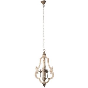 Clayre & Eef Hängelampe 40x79 cm weiß