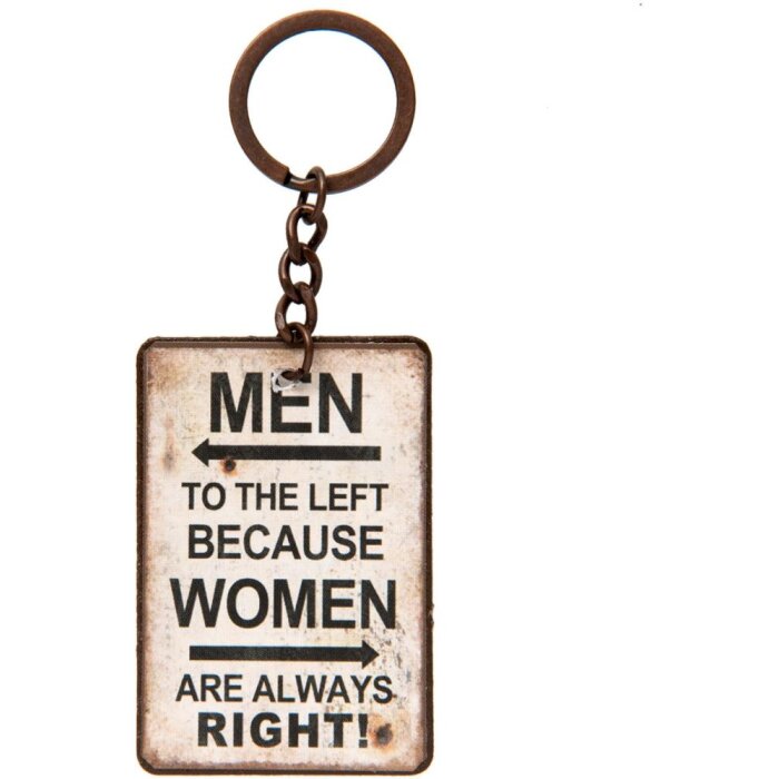 Clayre & Eef Schlüsselanhänger MEN Eisen Beige Braun 4x10 cm Shabby Chic Vintage