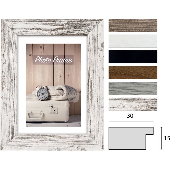 ZEP Holzrahmen Nelson MDF Holzoptik Normalglas 10x15 cm bis 50x70 cm