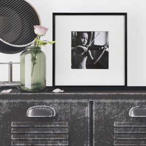 Henzo Holzrahmen Viola 30x30 cm Schwarz Passepartout für 17x17 cm Normalglas