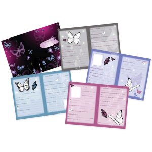 Goldbuch Freundebuch Schmetterling 15x21 cm 88 illustrierte Seiten schwarz pink