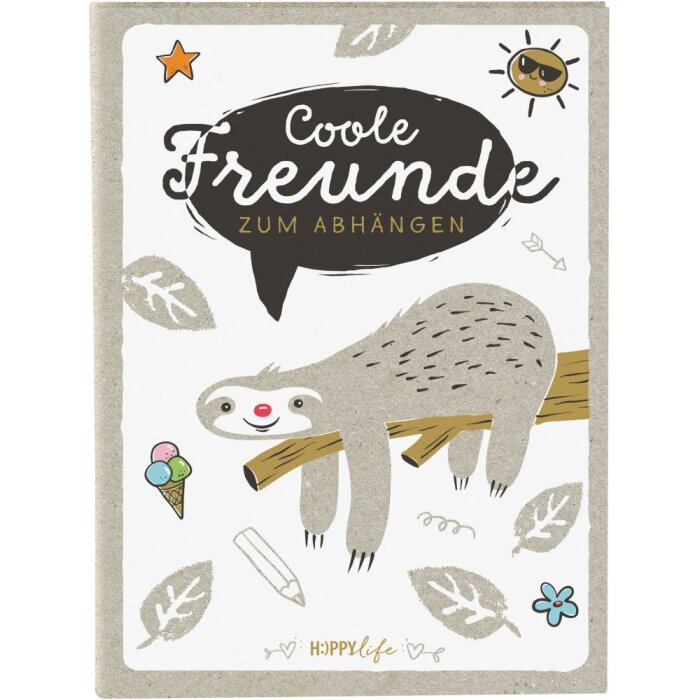 Goldbuch Freundebuch Happylife Faultier A5 15x21 cm mit 88 Seiten