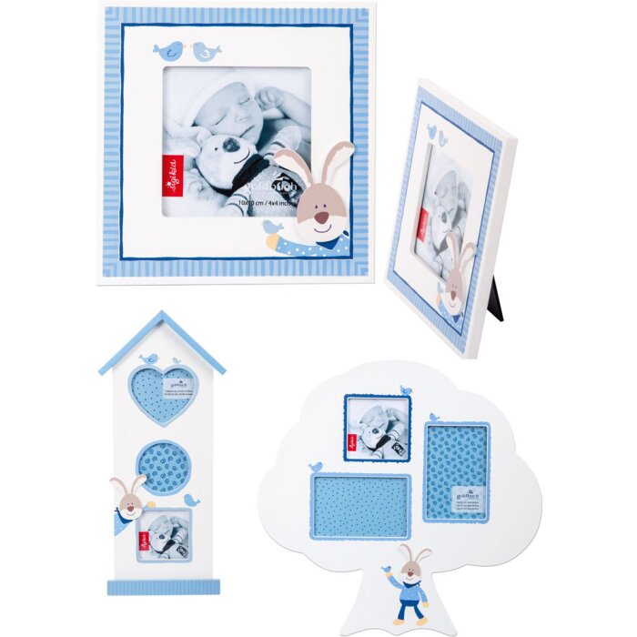 Goldbuch Semmelbunny Fotorahmen-Set Baby Blau Hasen Vogel Dekoration
