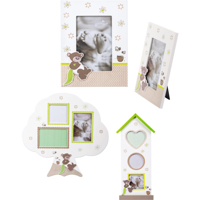 Goldbuch Honigbär Fotorahmen 10x10 10x15 cm Kinderzimmer Baum Haus Geschenk