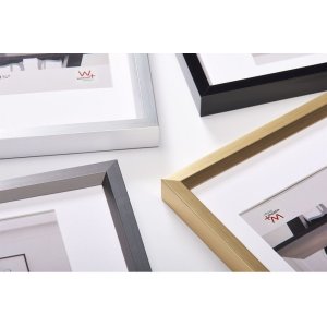 Walther Kunststoffrahmen Steel Style 50x60 cm silber mit Passepartout 40x50 cm
