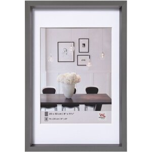 Ramă foto Walther Steel Style cu passepartout și sticlă clară