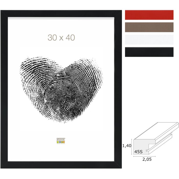 Deknudt S45S Holzrahmen 9x13 cm bis 70x100 cm Blockprofil 2 cm