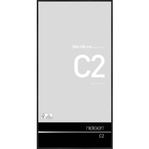Nielsen Aluminium Wechselrahmen C2 50x100 cm schwarz matt