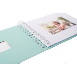 HNFD Spiralalbum BULDANA 23x17 cm 40 weiße Seiten Papiereinband Spiralbindung