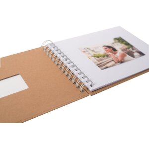 HNFD Spiralalbum BULDANA 23x17 cm 40 weiße Seiten Papiereinband Spiralbindung
