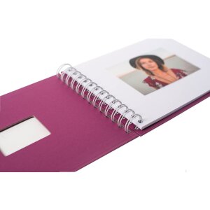 HNFD Spiralalbum BULDANA 23x17 cm 40 weiße Seiten Papiereinband Spiralbindung