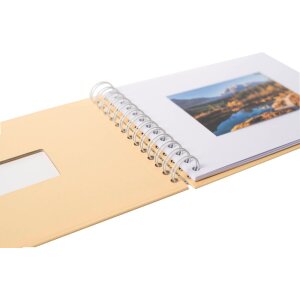 HNFD Spiralalbum BULDANA 23x17 cm 40 weiße Seiten Papiereinband Spiralbindung