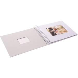 HNFD Spiralalbum BULDANA 23x17 cm 40 weiße Seiten Papiereinband Spiralbindung