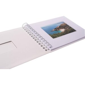 HNFD Spiralalbum BULDANA 23x17 cm 40 weiße Seiten Papiereinband Spiralbindung