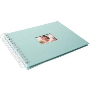 HNFD Spiralalbum BULDANA 23x17 cm 40 weiße Seiten Papiereinband Spiralbindung