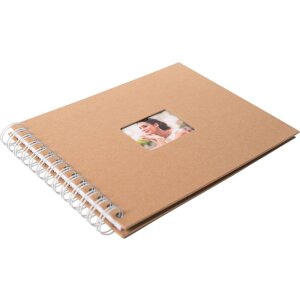 HNFD Spiralalbum BULDANA 23x17 cm 40 weiße Seiten Papiereinband Spiralbindung