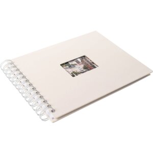 HNFD Spiralalbum BULDANA 23x17 cm 40 weiße Seiten Papiereinband Spiralbindung