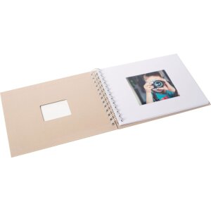 HNFD Spiralalbum BULDANA 23x17 cm 40 weiße Seiten Papiereinband Spiralbindung
