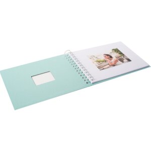 HNFD Spiralalbum BULDANA 23x17 cm 40 weiße Seiten Papiereinband Spiralbindung