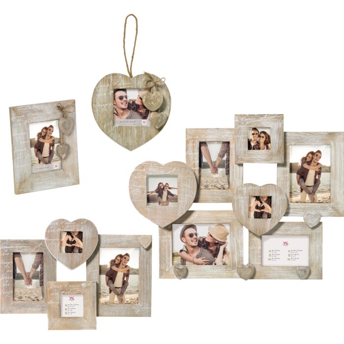 Walther Holzrahmen Le Coeur Rustikal 10x15 cm 13x18 cm Fotogalerie 3er Rahmen