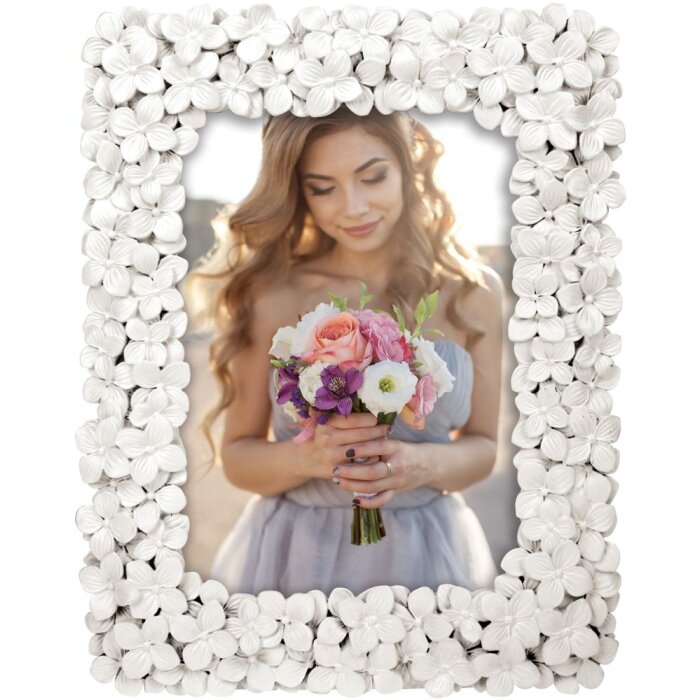 Rama foto ZEP BLUMEN albă 13x18 cm – 20x30 cm, plastic de artă