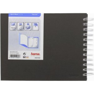 Hama Spiral-Album Fine Art 24x17 cm 50 weiße Seiten Schwarz