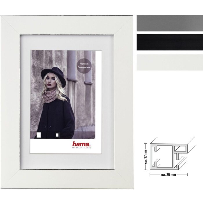 Ramă foto din plastic Valentina, argintiu, 15x20 cm