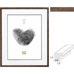 Rama foto din lemn S43AH3, maro, cu sticlă dublă, diverse dimensiuni