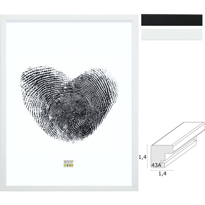 Rama foto Deknudt S43AK din lemn masiv, negru/alb, 9x13-40x50 cm, cu/ fără pasepartout