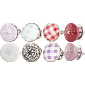 Clayre & Eef Möbelknopf rund 3 cm Keramik verschiedene Designs