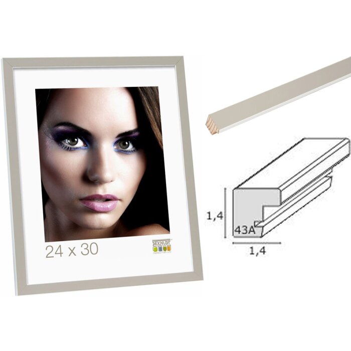 Deknudt Holz-Bilderrahmen S43AL grau-weiß 9x13 cm bis 30x40 cm