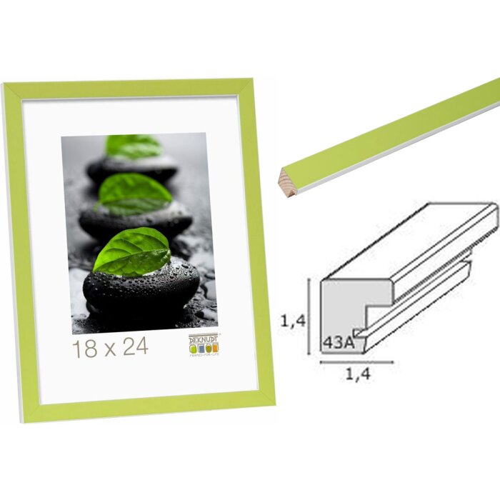 Deknudt Holz-Bilderrahmen S43AL grün-weiß 9x13 cm bis 30x40 cm