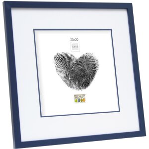 Rama foto din lemn S43AM albastru cu passepartout dublu