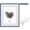 Rama foto din lemn S43AM albastru cu passepartout dublu