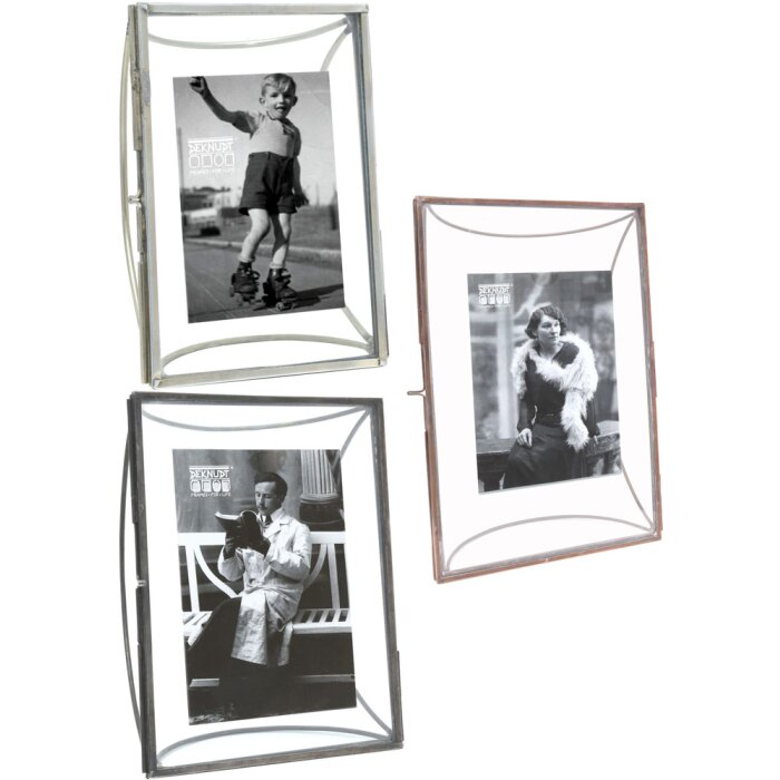 Ramă foto Deknudt S68PB cu suport metalic curbat, cupru, negru, argint