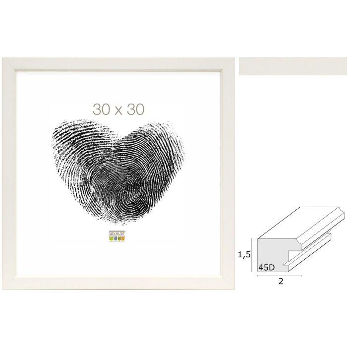 Rama foto din lemn albă S45DK, 9x13 cm, până la 30x45 cm