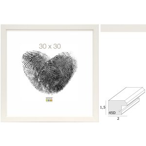 Rama foto din lemn albă S45DK, 9x13 cm, până la 30x45 cm