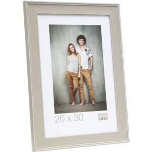 Rama foto gri din lemn S45LF7, cu margine subțire și sticlă mată și clară