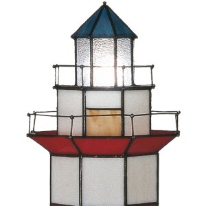 LumiLamp 5LL-1166 Tiffany Tischlampe Leuchtturm 21x56 cm...